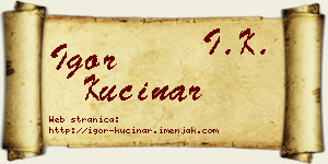 Igor Kučinar vizit kartica